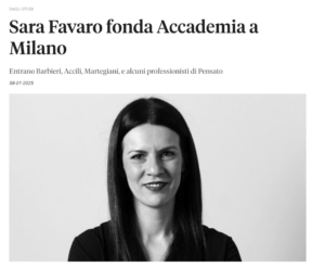 Sara Favaro fonda Accademia a Milano
