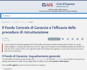 Il Fondo Centrale di Garanzia e l'efficacia delle procedure di ristrutturazioneot 2025-02-26 alle 10.12.40